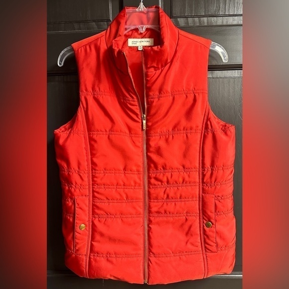 Jones New York Sport Burnt Orange Full Zip Puffer Vest Women’s Size S - Picture 1 of 8